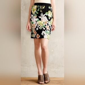 Anthropologie Lilka Quilted Floral Pencil Skirt, VGUC, Size S